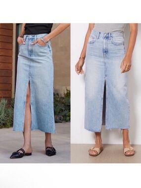 Pistola Alice Midi Denim Split Front Brooklyn Midi Skirt